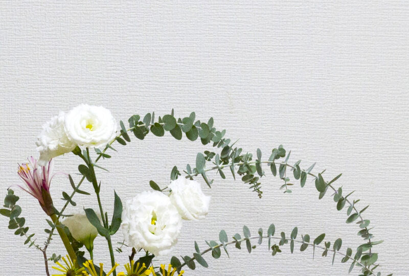 画像6812：キャンバスに絵を描くように花を空間に配置させる